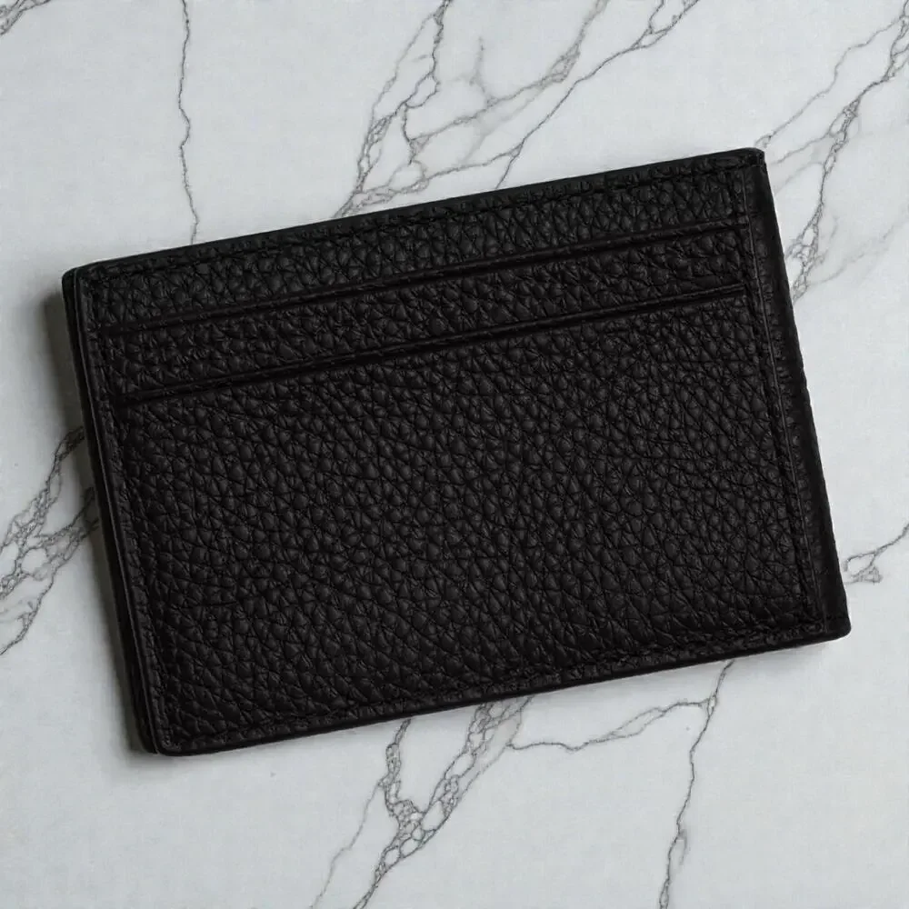 Coach Compact Card Leather Wallet in Black CM167
